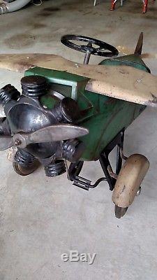 Vintage Pedal Plane car 1929 Steelcraft Amry Scout, beautiful and rare original