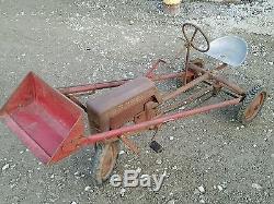 Vintage Pedal Tractor Chain Driven With Front Loader MUST SEE EXTREMELY RARE