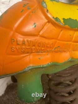 Vintage PlayWorld Systems Cast Aluminum Ride On Playground Equipment TURTLE
