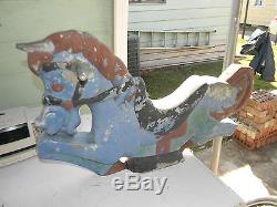 Vintage Playground Horse Cast Aluminum Pony Spring Rider Ride On Toy Metal Pony
