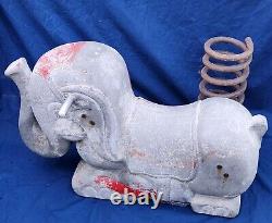 Vintage Playground Spring Ride-On Elephant By Gametime With Spring Saddle Mattes
