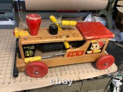 Vintage Playland Lines Wood Train OH-5 with working whistle RIDE ON