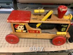 Vintage Playland Lines Wood Train OH-5 with working whistle RIDE ON
