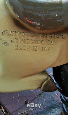 Vintage Playworld Systems Cast Aluminum Playground Horse Spring Rider