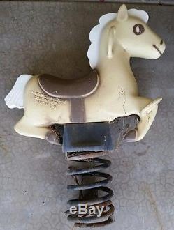 Vintage Playworld Systems Playground Cast Aluminum Horse Ride On Spring Toy