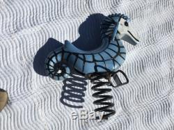 Vintage Playworld Systems Playground Cast Aluminum Seahorse Ride On Spring Toy