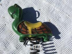 Vintage Playworld Systems Playground Cast Aluminum Turtle Ride On Spring Toy