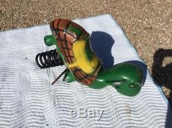 Vintage Playworld Systems Playground Cast Aluminum Turtle Ride On Spring Toy