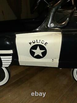 Vintage Police Highway Patrol Kid Metal Pedal Car by Burns Novelty & Toy Co