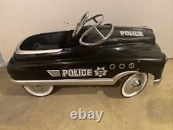 Vintage Police Highway Patrol Metal Pedal Car
