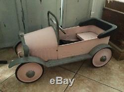 Vintage Pretty In Pink Drive Steel Pedal Car RARE LOCAL PICK UP ONLY