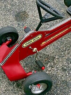 Vintage RADIO FLYER Chain Drive Pedal RED Race Car 35 long