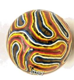 Vintage RARE 1980s Giant Solid Rubber Super Bouncy Ball Toy 4 Multicolor Swirl