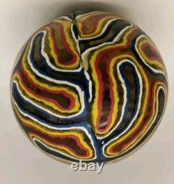 Vintage RARE 1980s Giant Solid Rubber Super Bouncy Ball Toy 4 Multicolor Swirl