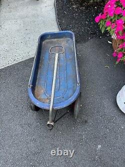Vintage RARE Blue-Ball Bearing FlyerBlue Metal Wagon -Gulf