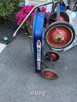 Vintage RARE Blue-Ball Bearing FlyerBlue Metal Wagon -Gulf