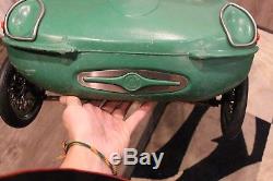 Vintage RARE Jaguar E-Type Plastic Pedal Car Sports Car Steel Wheels