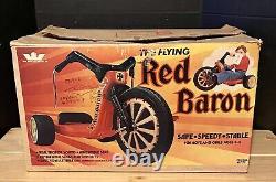 Vintage RARE big wheel tricycle The Flying Red Baron Slick Cycle Worcester Box