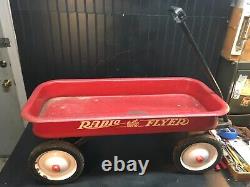 Vintage Radio Flyer 18 Red Pull Wagon Lightly Used 35x16 x 4in