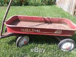 Vintage Radio Flyer 90 Red Wagon Vintage Rusty Rolls Good