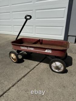 Vintage Radio Flyer Model 90 Red Wagon Steel Metal