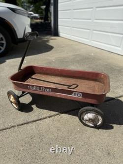 Vintage Radio Flyer Model 90 Red Wagon Steel Metal