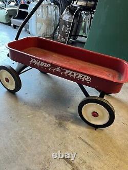 Vintage Radio Flyer Model 90 Red Wagon Steel Metal