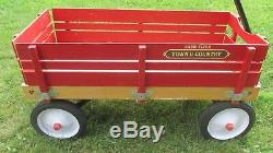 Vintage Radio Flyer Town & Country Kids Wooden Wood Wagon 1980s