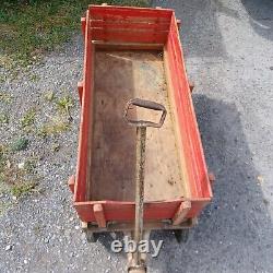 Vintage Radio Flyer Town & Country Red Wood Wagon EUC