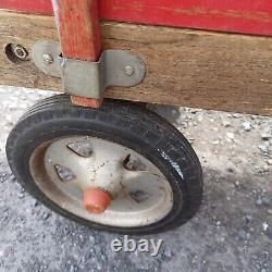 Vintage Radio Flyer Town & Country Red Wood Wagon EUC