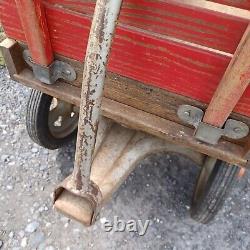 Vintage Radio Flyer Town & Country Red Wood Wagon EUC