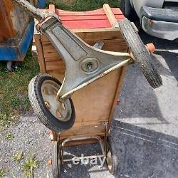 Vintage Radio Flyer Town & Country Red Wood Wagon EUC