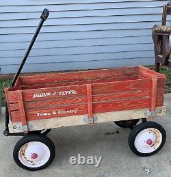 Vintage Radio Flyer Town and Country Wooden Wagon Aged But Good Condition