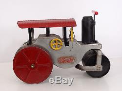 Vintage Rare Keystone Steam Roller 60 Ride On Toy with Yellow Accents