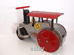 Vintage Rare Keystone Steam Roller 60 Ride On Toy with Yellow Accents