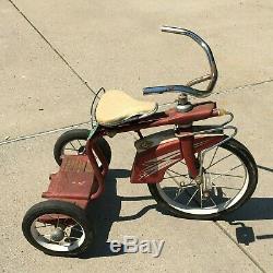 Vintage Rare Murray Twin ZZ Z Frame Big Fender Tricycle Red & White