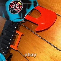 Vintage Rare NERF Max Force Manta Ray Blaster 1995 Aqua Black WORKS (NO DARTS)
