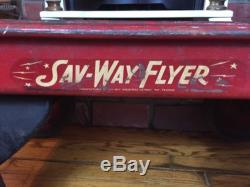 Vintage Rare Red Sav Way Flyer Wagon Radio Flyer Sav Way Detroit Michigan