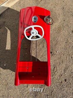 Vintage Red Metal Kids Pedal Car Jr. Fireman Fire Dept 1980s with Bell