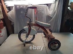 Vintage Red Montgomery Ward Hawthorne 2-Step Tricycle With Troxel Seat