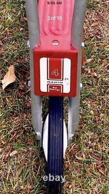 Vintage Red Radio Flyer Steel Push Scooter Ball Bearing Wheels Mint