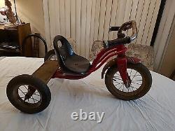 Vintage Red Schwinn Roadster 12 Inch Tricycle & Schwinn Tire Pump