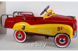 Vintage Red & Yellow Coca Cola 40 Childs Metal Pedal Car Great Condition