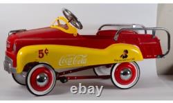 Vintage Red & Yellow Coca Cola 40 Childs Metal Pedal Car Great Condition