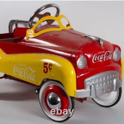 Vintage Red & Yellow Coca Cola 40 Childs Metal Pedal Car Great Condition