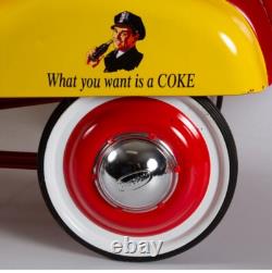Vintage Red & Yellow Coca Cola 40 Childs Metal Pedal Car Great Condition