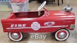 Vintage Red and White Fire Chief Pedal Car Vintage Toys No Box