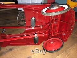 Vintage Reproduction Ladder Fire Truck Engine Pedal Car Sad Face NICE Pick Up