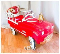 Vintage Restored Fire Chief Engine Pedal Car Truck GAS OIL SODA COLA