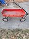 Vintage SUPER RADIO FLYER Red Wagon featuring Unique DECAL (No Other On Ebay!)